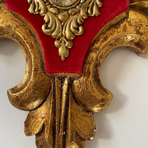 Vintage Gold and Red Wall Decor Art - Picture 6 of 10